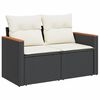 vidaXL 11-tlg. Garten-Sofagarnitur mit Kissen Schwarz Poly Rattan