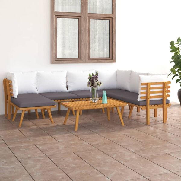 vidaXL 8-tlg. Garten-Lounge-Set mit Kissen Massivholz Akazie