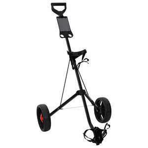 vidaXL Golf-Dolly Schwarz Eisen Klappbar