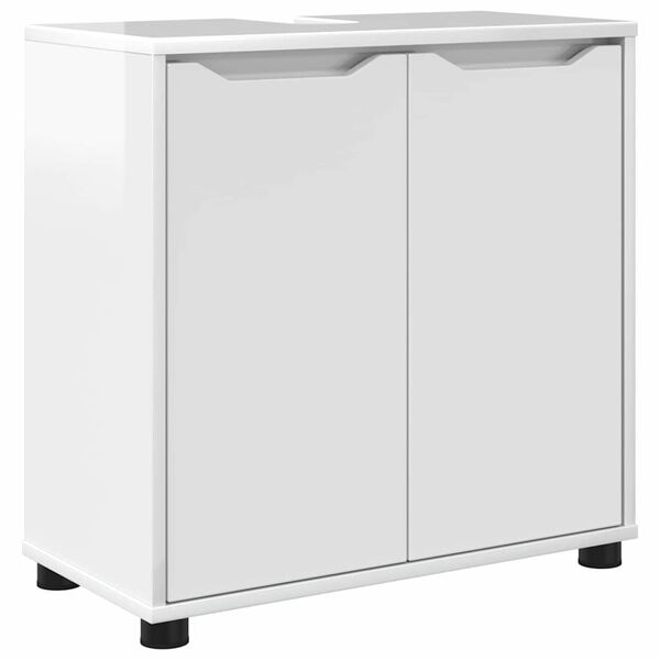 vidaXL Badezimmerwaschbecken-Schrank Hochglanz Wei&szlig; 60 x 30 x 60 cm