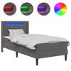 vidaXL Bettgestell mit Matratze Grau 100 x 200 cm Kunstleder
