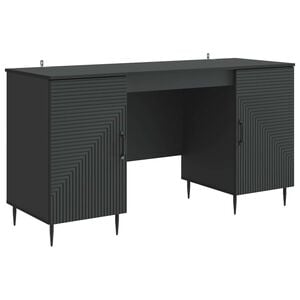vidaXL Schreibtisch Schwarz 142,5 x 50 x 75 cm Holzwerkstoff
