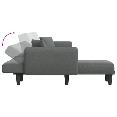 vidaXL Schlafsofa in L-Form Dunkelgrau 275x140x70 cm Stoff