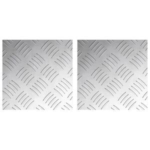 vidaXL Treppe Tritt 2 stk. 20 x 20 cm Silber Aluminium Quadratisch