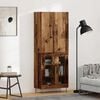 vidaXL Highboard 2 pcs Altholz Ingenieurholz und Glas