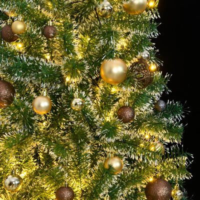 vidaXL Künstlicher Weihnachtsbaum 300 LEDs & Kugeln Beschneit 240 cm