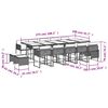 vidaXL 15-tlg. Garten-Essgruppe mit Kissen Schwarz Poly Rattan