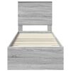 vidaXL Bettrahmen Graue Sonoma und Silber 70 x 190 cm Holzwerkstoff
