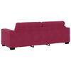 vidaXL | 3-Sitzer-Sofa | mit Kissen Weinrot Samt