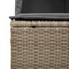 vidaXL Doppel-Sonnenliege mit Dach und Vorh&auml;ngen Hellgrau Poly Rattan