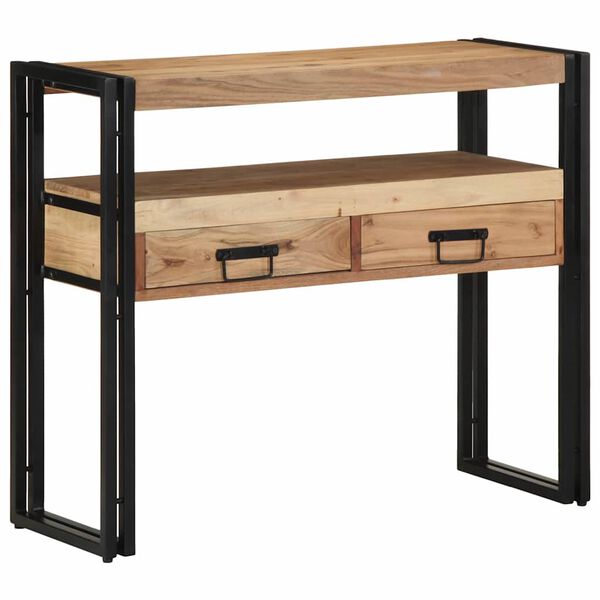 vidaXL Konsolentisch mit Regal Braun 90 x 33 x 75 cm Massivholz Akazie
