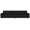 vidaXL Schlafsofa 2-Sitzer mit 2 Kissen Schwarz Stoff