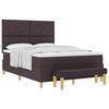 vidaXL Boxspringbett mit Matratze Dunkelbraun 160 x 200 cm Stoff