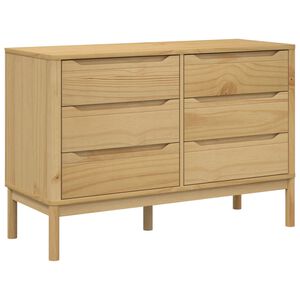 vidaXL Kommode FLORO Wachsbraun Massivholz Kiefer