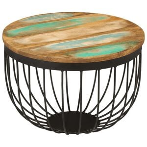 vidaXL Couchtisch &Oslash;50x35 cm Altholz Massiv und Stahl