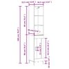 vidaXL Highboard Betongrau 34,5x34x180 cm Holzwerkstoff