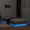 vidaXL Bettgestell mit LED Betongrau 75x190 cm
