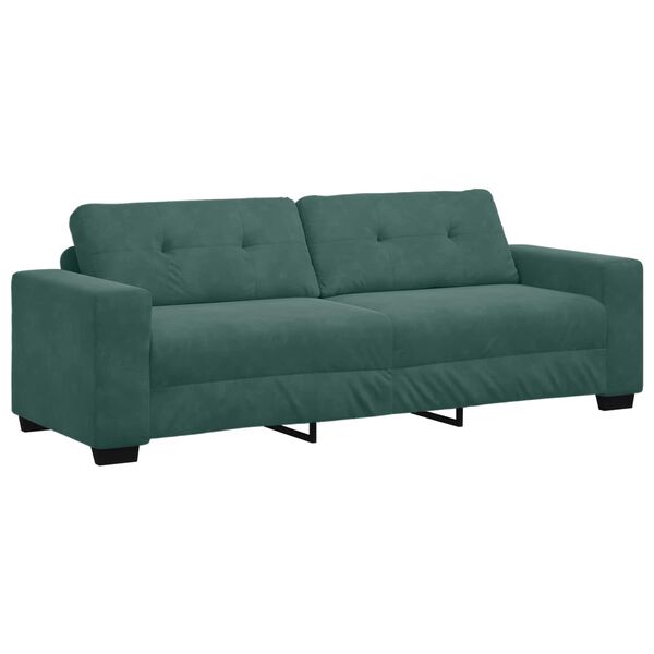 vidaXL | Sofa | mit Kissen Dunkelgr&uuml;n Samt