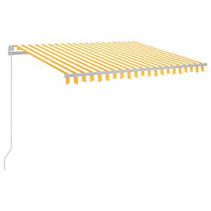 vidaXL Markise Manuell Einziehbar mit LED 300x250 cm Gelb und Wei&szlig;