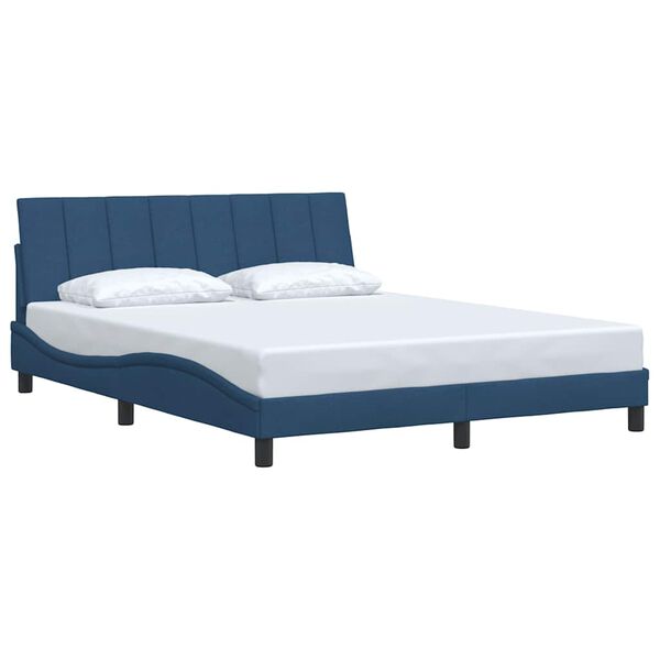 vidaXL Bettgestell ohne Matratze "Hanko" Blau 160x200 cm Stoff