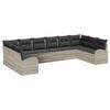 vidaXL Sofa Set mit Kissen 10 pcs Hellgrau Polyrattan