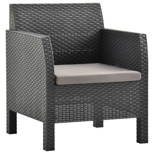 vidaXL Gartenstuhl mit Kissen Anthrazit 63x65x76 cm PP Rattan