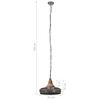 vidaXL H&auml;ngelampe Industrie-Stil Grau Eisen & Massivholz 26 cm E27