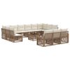 vidaXL Gartensofa-set 14 pcs Beige Poly-Rattan