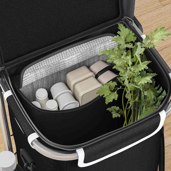 vidaXL Einkaufswagen Schwarz 36,5 x 46,5 x 100,5 cm Oxford Stoff