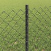vidaXL Zaun mit Pfosten Grau 0,6 x 10 m Stahl und PVC