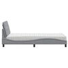 vidaXL Bett mit Matratze Hellgrau 90x200 cm Stoff