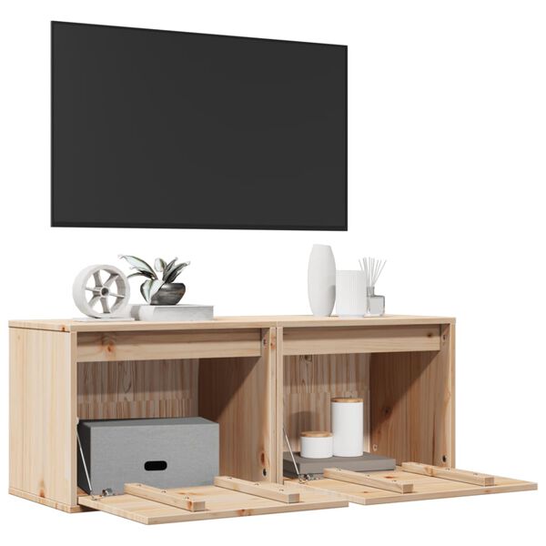 vidaXL Wandschränke 2 Stk. 45x30x35 cm Massivholz Kiefer