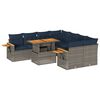 vidaXL 9-tlg. Garten-Sofagarnitur mit Kissen Grau Poly Rattan