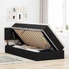 vidaXL Bett mit Stauraum und LED mit LED Schwarz 90 x 190 cm Stoff