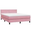 vidaXL Boxspringbett mit Matratze & LED Rosa 140x210 cm Samt