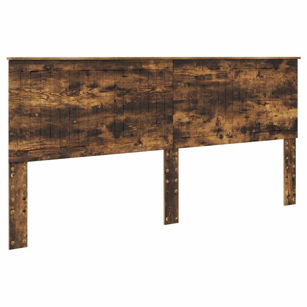 vidaXL Kopfteil mit Kopfteil Ger&auml;ucherte Eiche 200 cm Holzwerkstoff