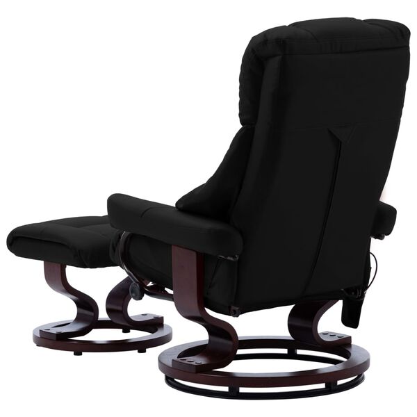vidaXL Massagesessel Verstellbar Schwarz Kunstleder und Bugholz