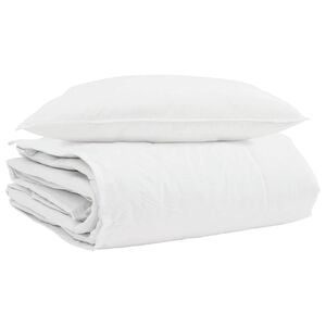 vidaXL Winterbettdecke mit Kissen 2 stk. Wei&szlig; Daunenfeder
