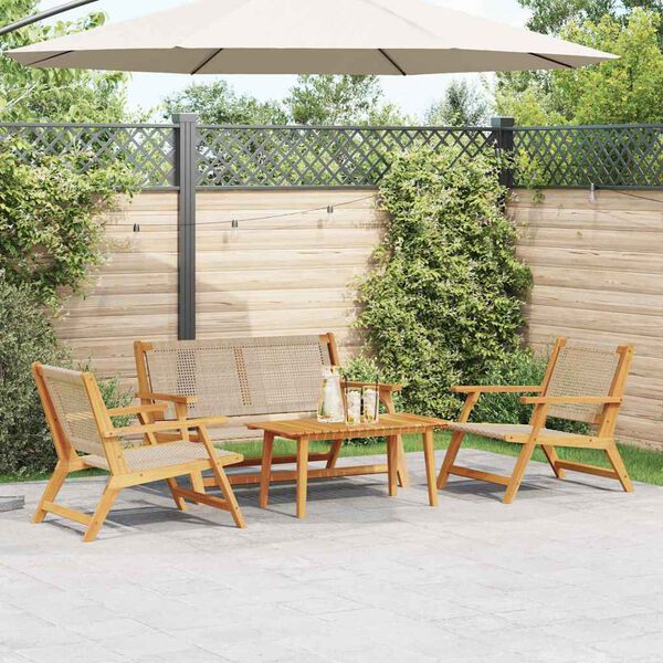 vidaXL Gartenst&uuml;hle mit Tisch 4 pcs Beige 90 x 45 x 40 cm