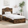 vidaXL Bettrahmen Ger&auml;ucherte Eiche 90 x 200 cm Ingenieurs Holz