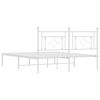 vidaXL Bettgestell mit Kopfteil Metall Wei&szlig; 150x200 cm