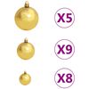 vidaXL K&uuml;nstlicher Weihnachtsbaum mit Beleuchtung & Kugeln Wei&szlig; 90 cm