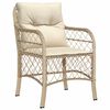 vidaXL Gartenst&uuml;hle mit Kissen 2 Stk. Beige Poly Rattan
