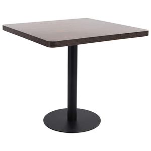 vidaXL Bistrotisch Dunkelbraun 80x80 cm MDF