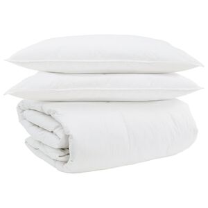 vidaXL Bettdecken Set mit Kissen 3 pcs Wei&szlig; Daunenfeder