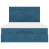 vidaXL Ottoman-Bett mit Matratzen & LEDs Dunkelblau 140x200 cm Samt