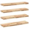 vidaXL Schweberegale 4 Stk. 80x20x4 cm Massivholz Akazie Unbehandelt