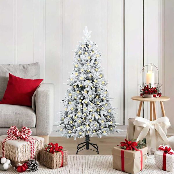 vidaXL K&uuml;nstlicher klappbarer Weihnachtsbaum Gr&uuml;n 120 cm PE und PVC