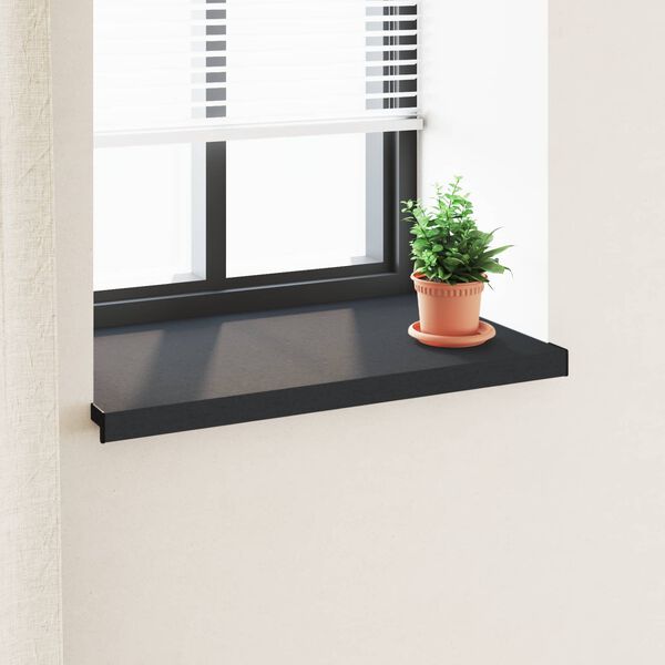 vidaXL Fensterbank Anthrazit mit Holzmaserung 80 x 50 x 4,5 cm PVC