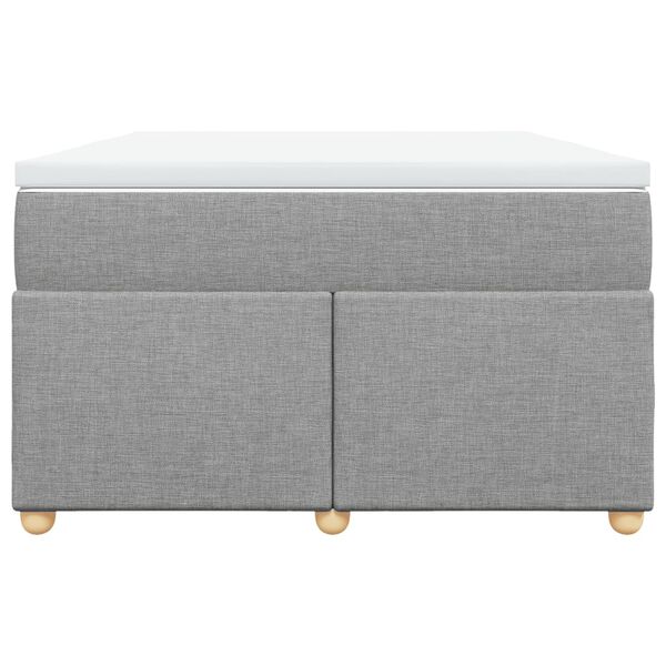 vidaXL Boxspringbett mit Matratze Hellgrau 120x200 cm Stoff